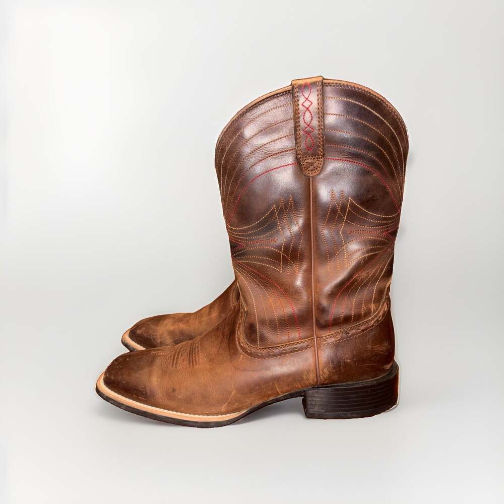 Ariat Sport Western Wide Square Toe Cowboy Boots Brown Mens 13 D